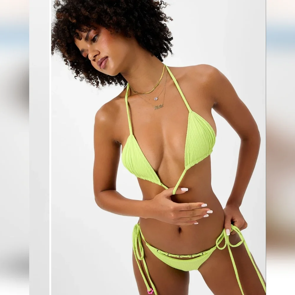 FRANKIE'S BIKINIS PHILLIPA AND KEIRA PLISSE TOP AND BOTTOM SIZE M